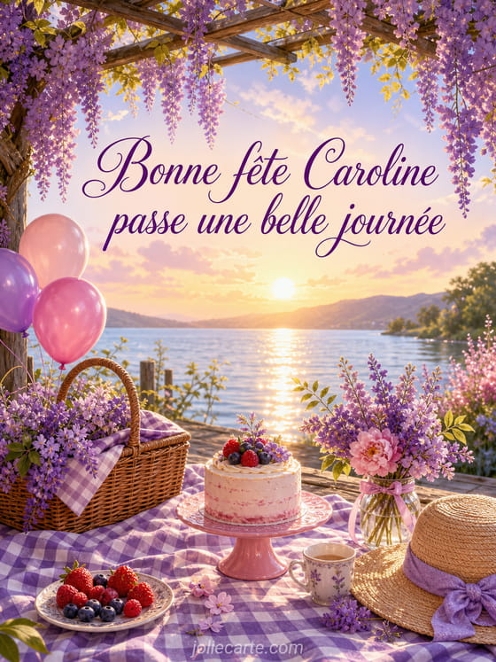 Carte bonne fête Caroline