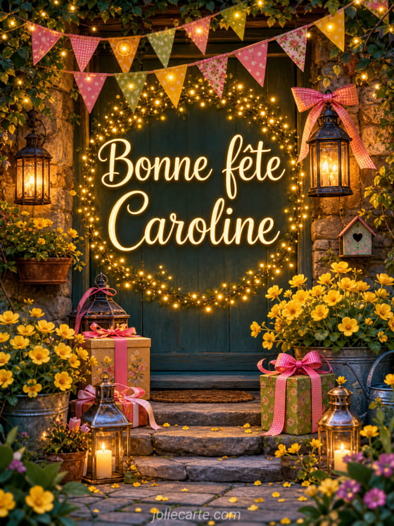 Carte bonne fête Caroline