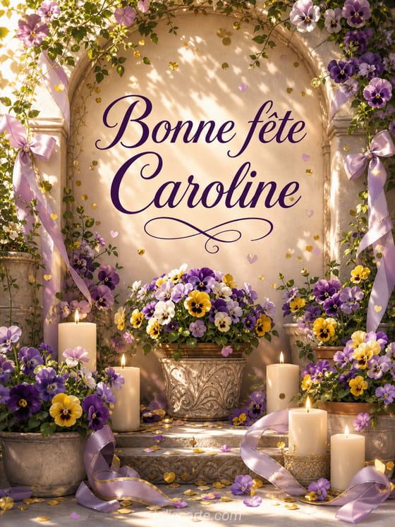 Carte bonne fête Caroline