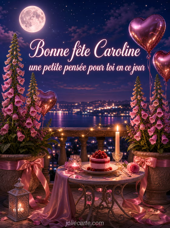 Carte bonne fête Caroline