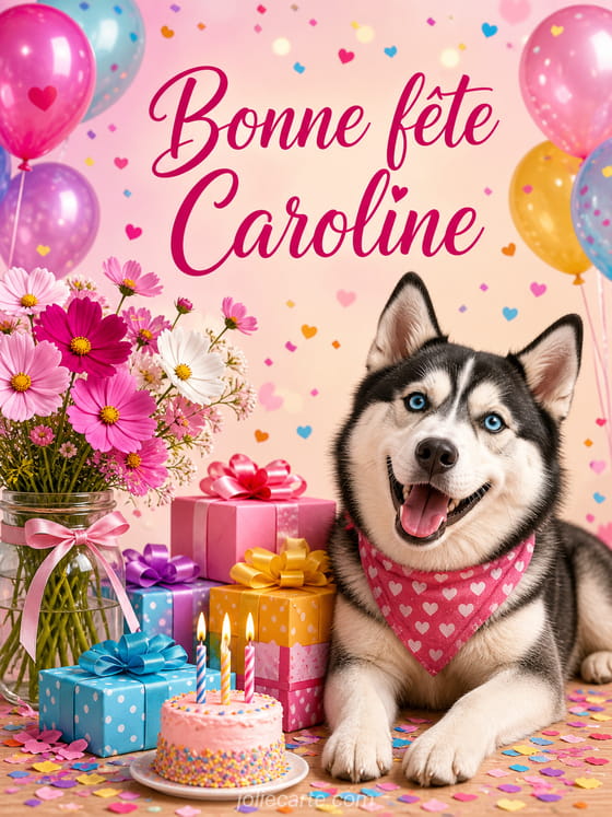 Carte bonne fête Caroline