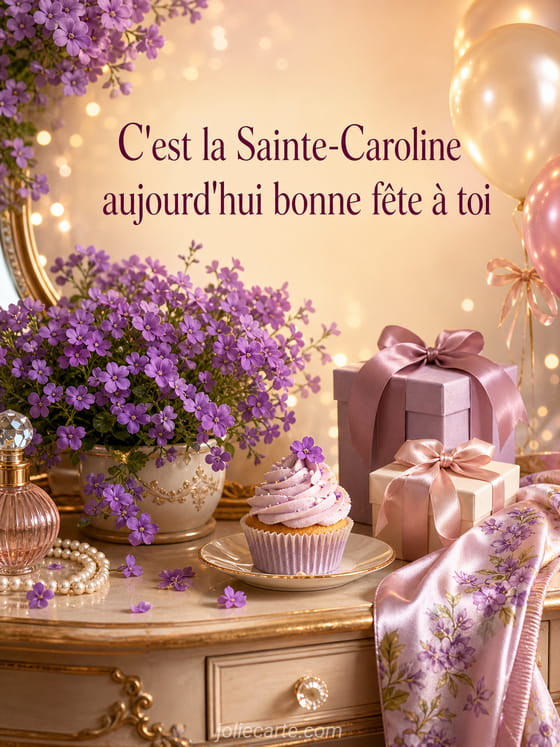 Carte bonne fête Caroline