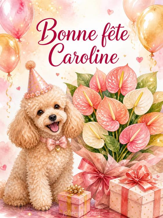 Carte bonne fête Caroline
