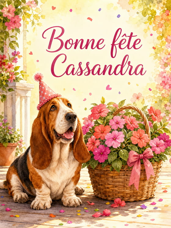 Carte bonne fĂȘte Cassandra
