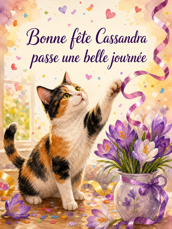 Carte bonne fĂȘte Cassandra