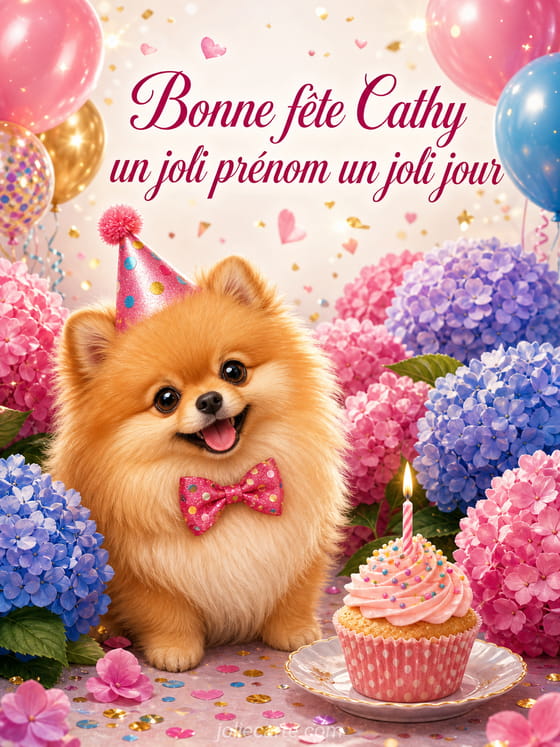 Carte bonne fĂȘte Cathy