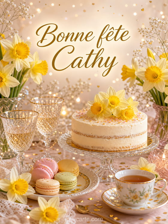 Carte bonne fĂȘte Cathy