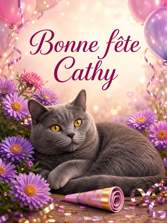 Carte bonne fĂȘte Cathy