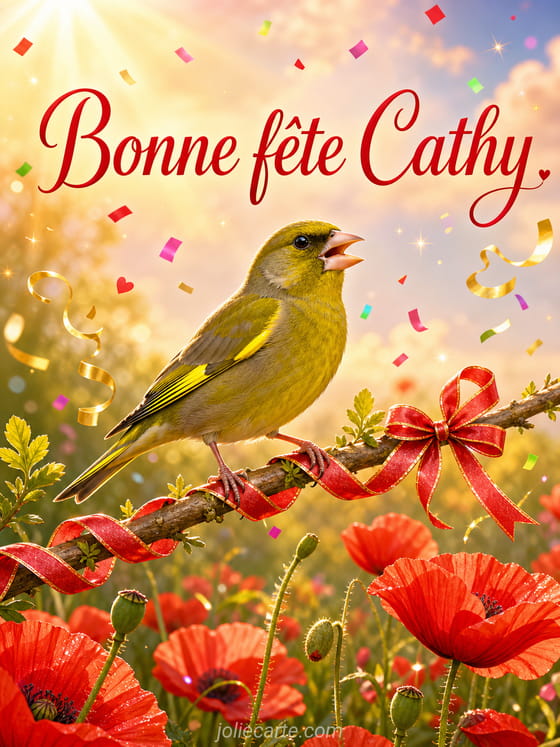 Carte bonne fĂȘte Cathy