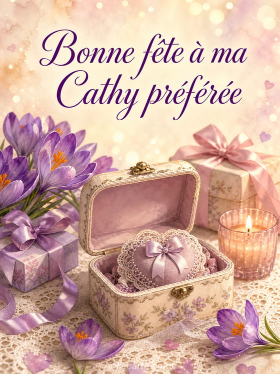 Carte bonne fĂȘte Cathy