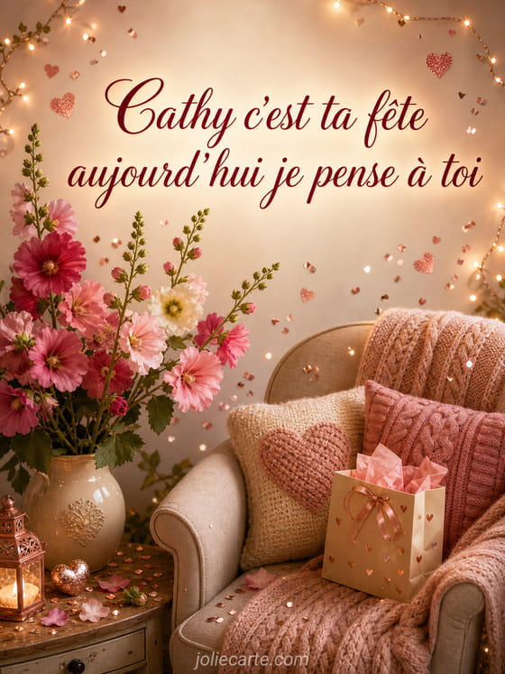 Carte bonne fĂȘte Cathy