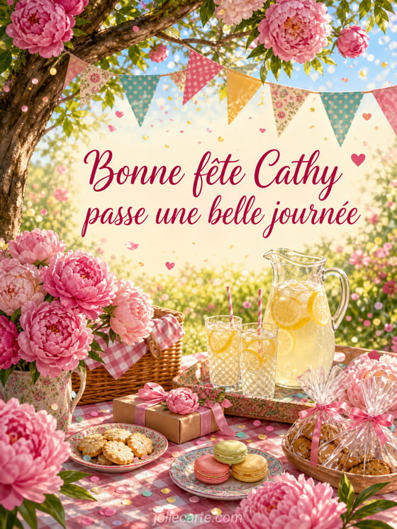 Carte bonne fĂȘte Cathy