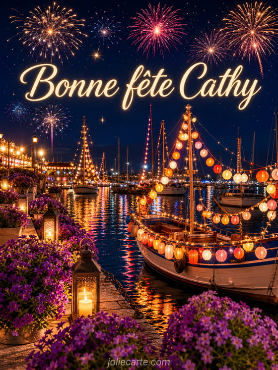 Carte bonne fĂȘte Cathy