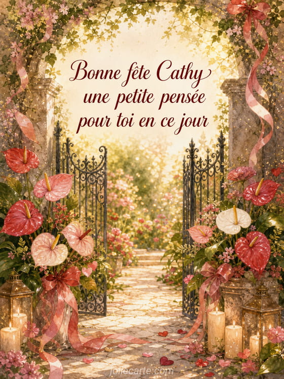 Carte bonne fĂȘte Cathy