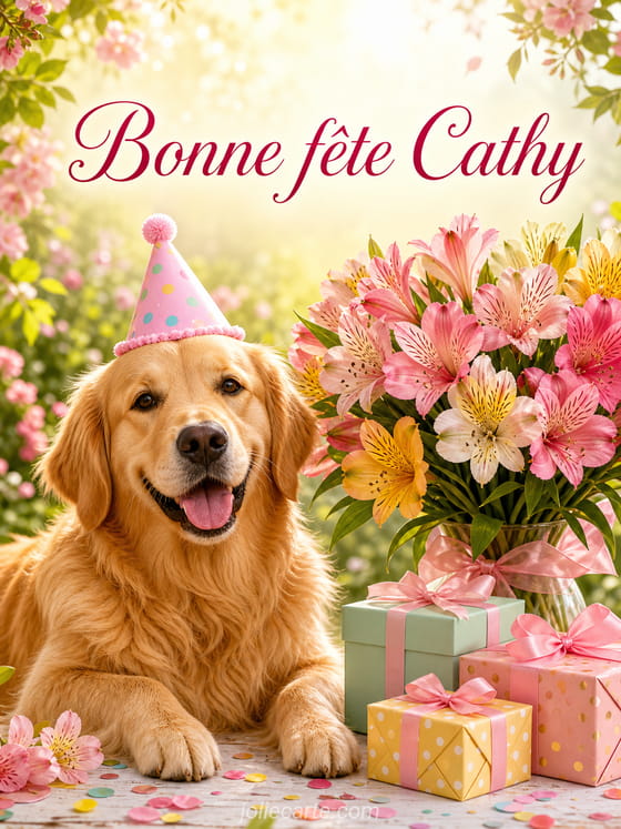 Carte bonne fĂȘte Cathy