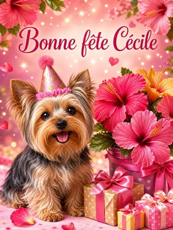 Carte bonne fête Cécile