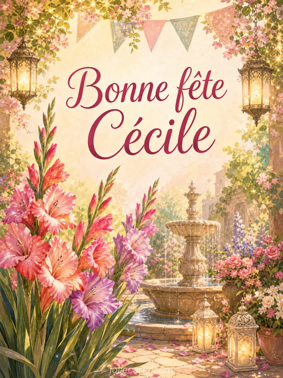 Carte bonne fête Cécile
