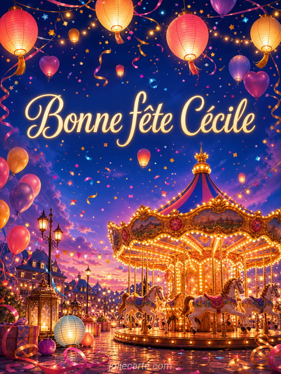 Carte bonne fête Cécile