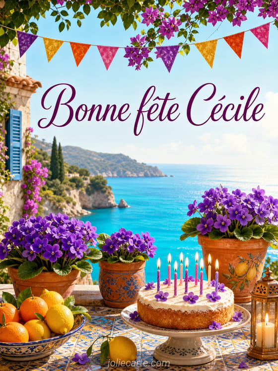Carte bonne fête Cécile