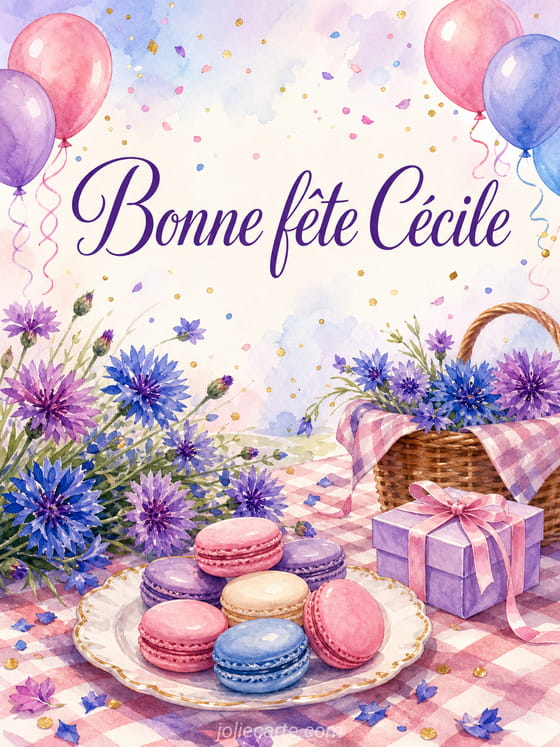 Carte bonne fête Cécile
