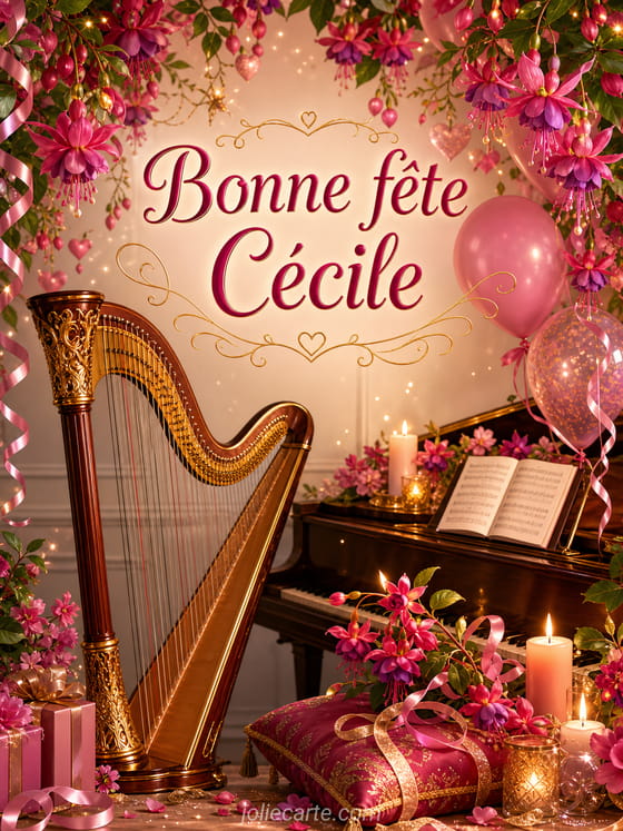 Carte bonne fête Cécile