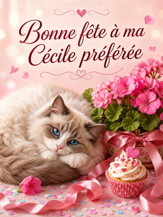 Carte bonne fête Cécile