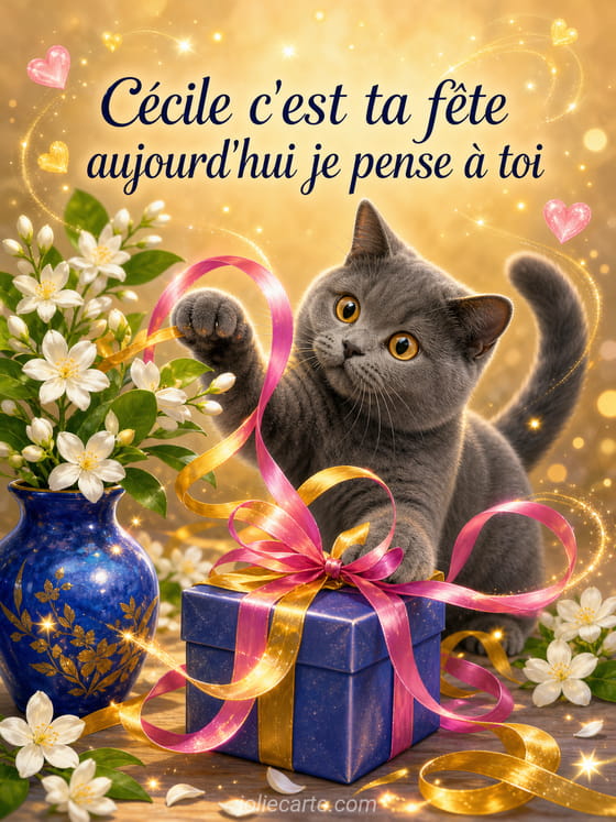Carte bonne fête Cécile