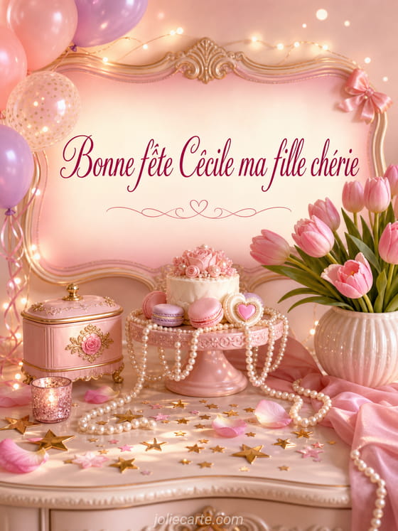 Carte bonne fête Cécile