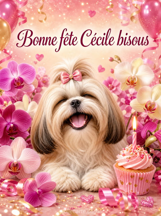 Carte bonne fête Cécile