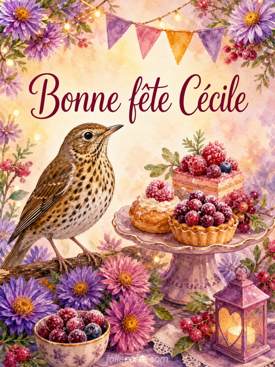 Carte bonne fête Cécile