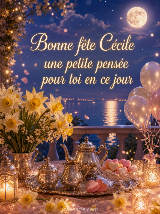 Carte bonne fête Cécile