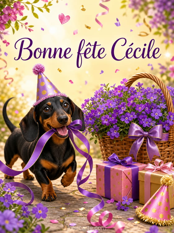 Carte bonne fête Cécile