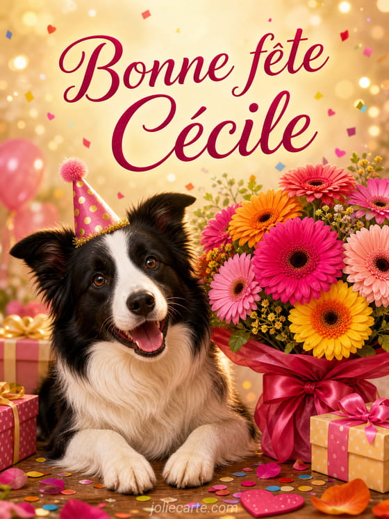 Carte bonne fête Cécile