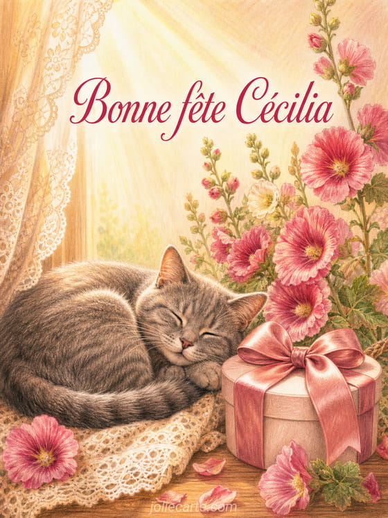 Carte bonne fĂȘte CĂ©cilia