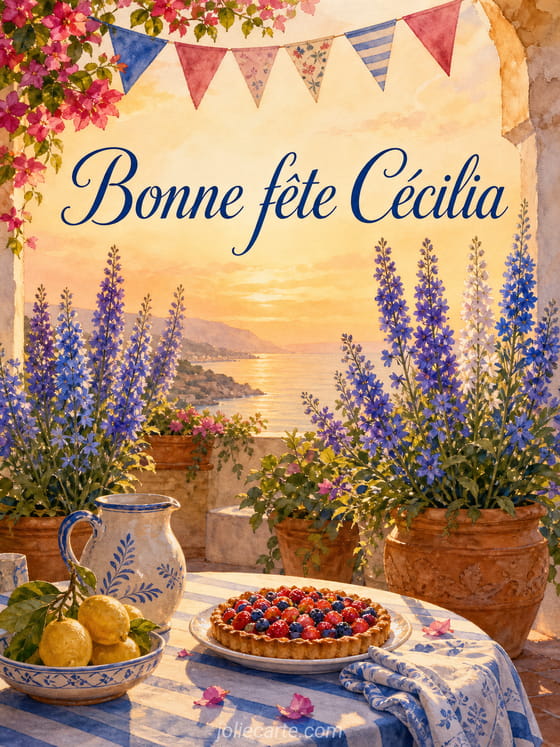 Carte bonne fĂȘte CĂ©cilia
