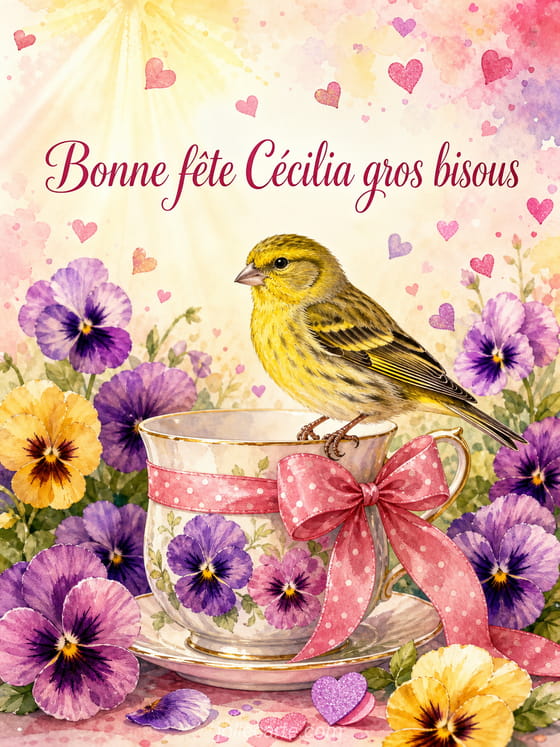 Carte bonne fĂȘte CĂ©cilia