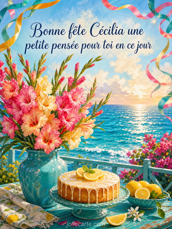Carte bonne fĂȘte CĂ©cilia