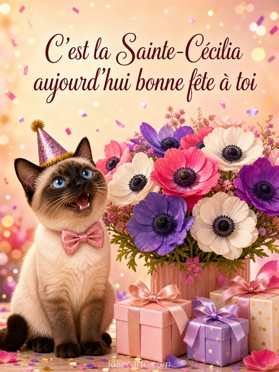 Carte bonne fĂȘte CĂ©cilia
