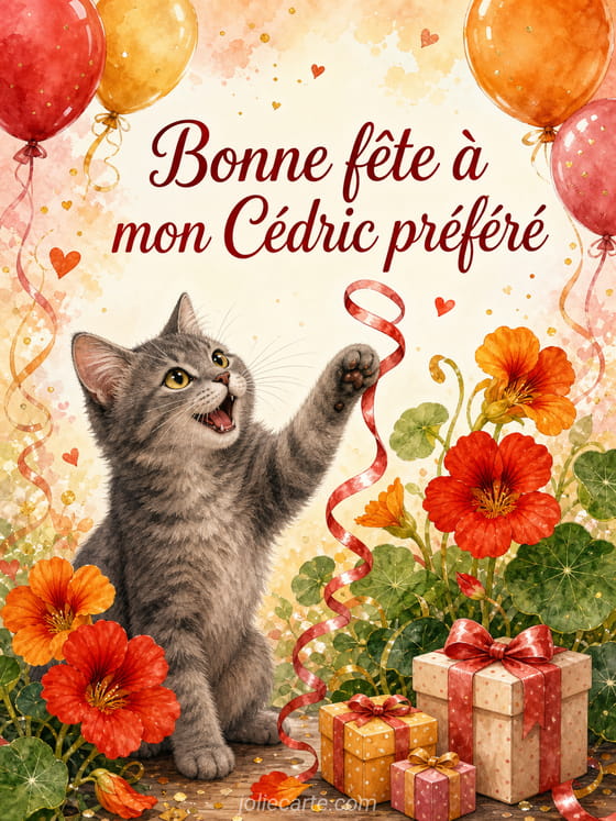 Carte bonne fête Cédric
