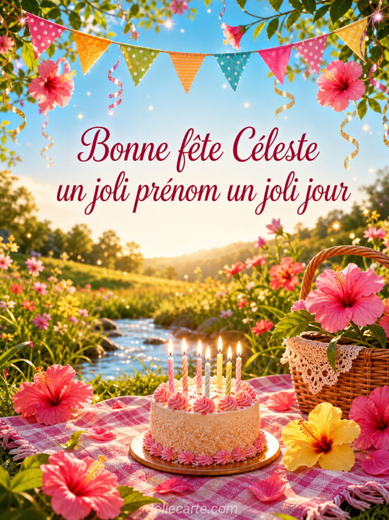 Carte bonne fête Céleste
