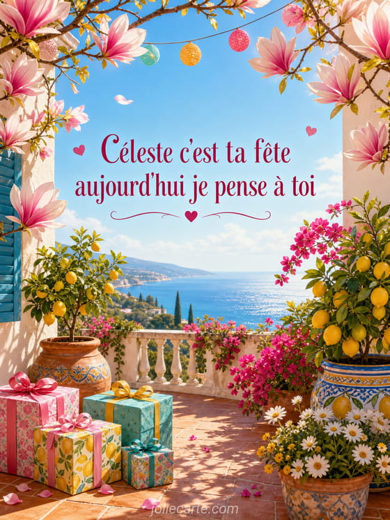 Carte bonne fête Céleste