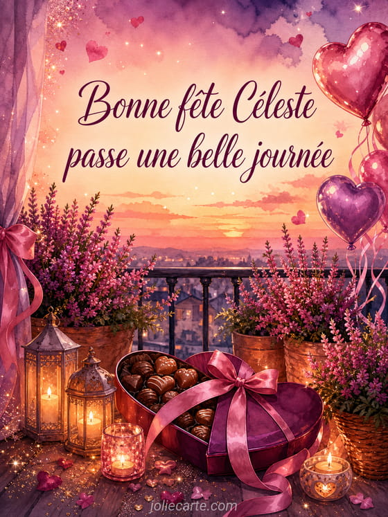 Carte bonne fête Céleste