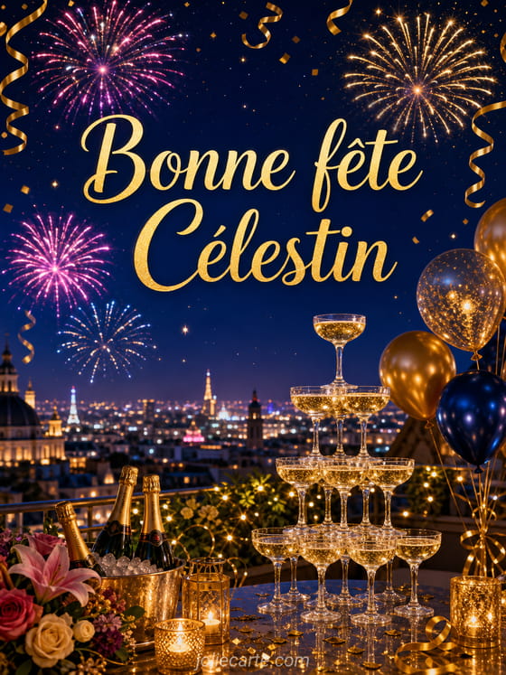 Carte bonne fĂȘte CĂ©lestin