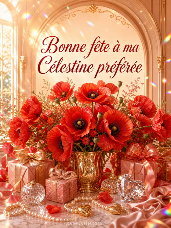 Carte bonne fĂȘte CĂ©lestine