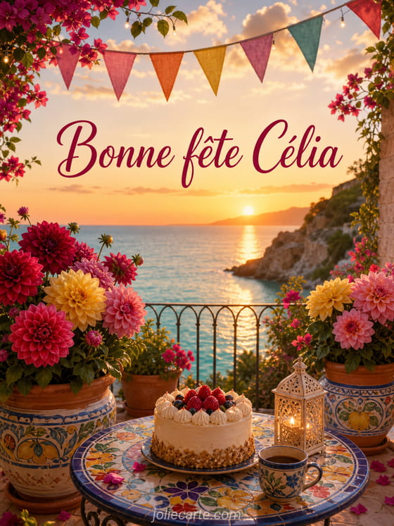 Carte bonne fête Célia