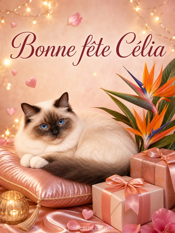 Carte bonne fête Célia