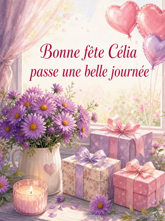 Carte bonne fête Célia