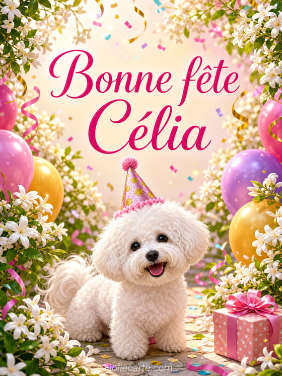 Carte bonne fête Célia
