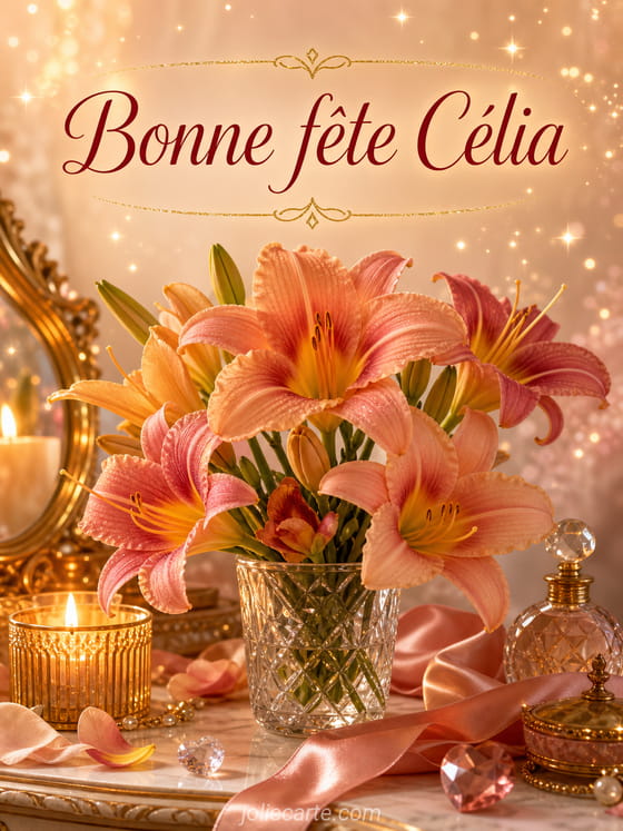 Carte bonne fête Célia