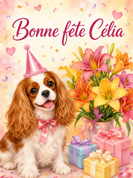 Carte bonne fête Célia